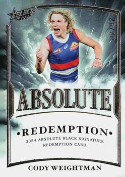 2024 Select AFL Footy Stars - Absolute Black Signature Redemption #ABSR18 Cody Weightman Front
